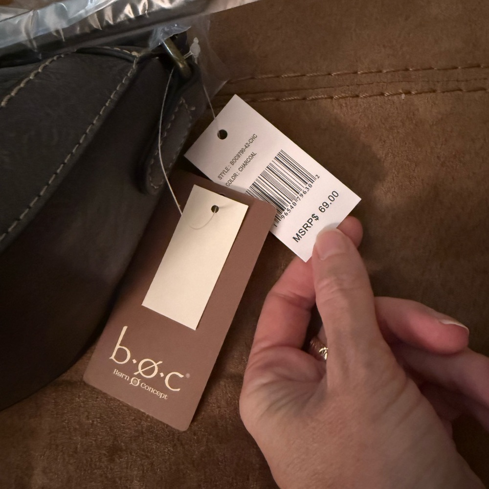 B.O.C. (Born Concept) Charcoal Gray Crossbody Bag - Picture 3 of 5